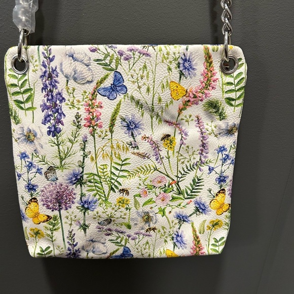 KOLTOV CROSSBODY BAG VEGAN LEATHER SECRET GARDEN/HONEY BUTTERFLIES AND FLOWERS - Picture 3 of 9